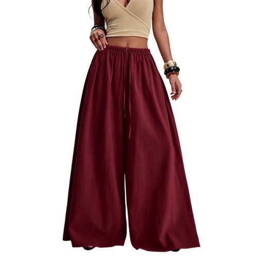 Damen einfarbige weitbein - damen, weitbein-hose
